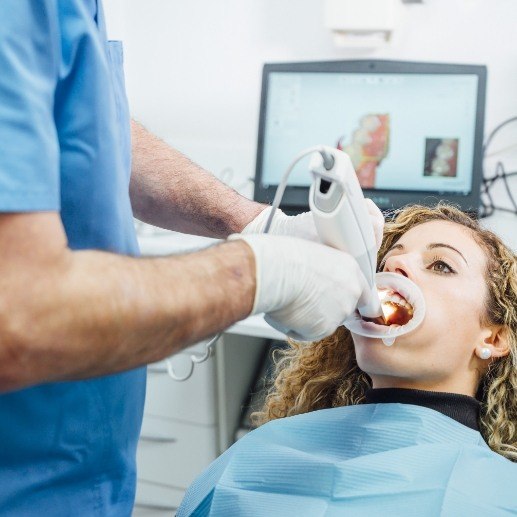 Dentist using digital impression system