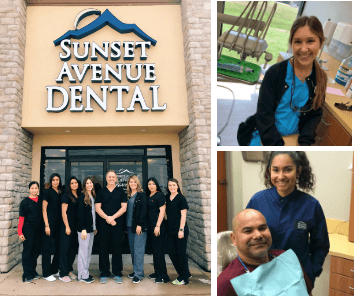 Collage of images of Springdale dentist and dental team members