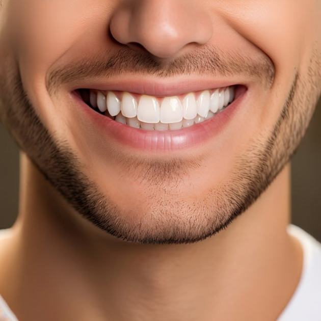 a man smiling with bright and straight teeth