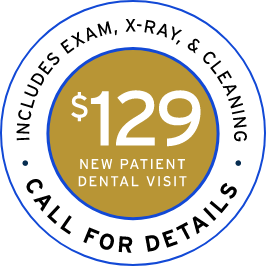 $129 New Patient Visit banner stamp