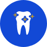 Animated tooth with sparkles representing cosmetic dentistry