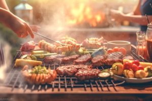 a summer barbecue spread of food